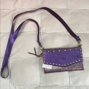 Stylish Purple Leather Studded Women's Bag